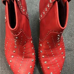 Sam Edelman Short Red Leather Boots
